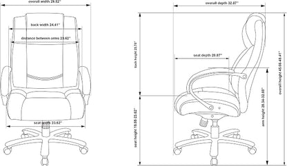 Lorell Big and Tall Leather Chair with UltraCoil Comfort
