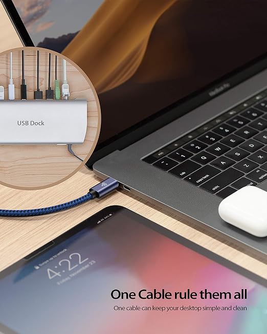 Faracent USB C Extension Cable (20Gbps/240W/3.3Ft), USB 3.2 Type C 3.1 Male to Female Extension Charging & Sync for iPhone Pixel PSVR2 MacBook Air Pro/New iPad Dell XPS Surface Book Blue