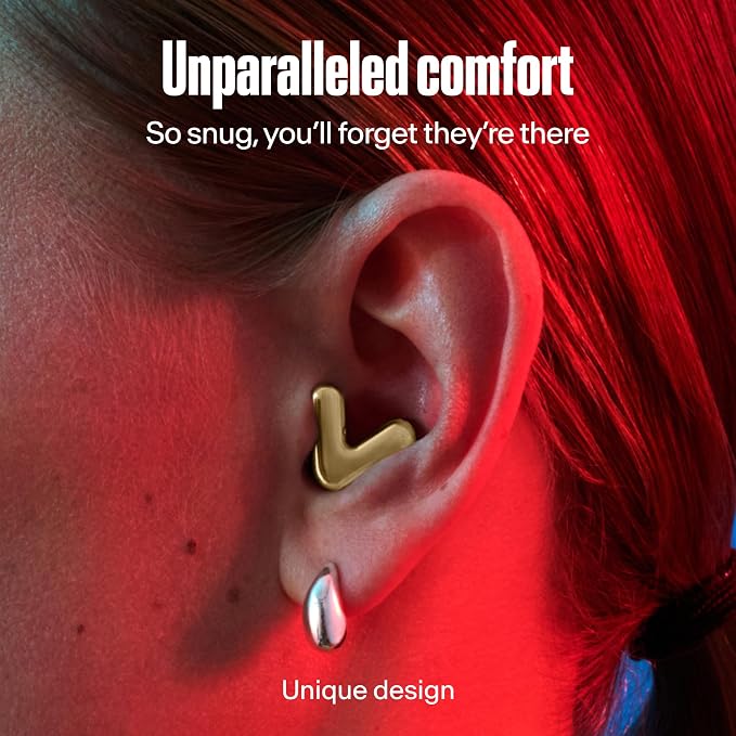 Alpine Tune Earplugs, Concert Ear Plugs for Noise Reduction, High Fidelity Music Quality, 19dB Hearing Protection with Crystal Clear Sound, Incl. 4 Sizes, for Parties, Raves, Festivals & Clubs, Gold
