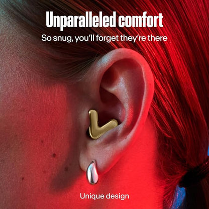 Alpine Tune Earplugs, Concert Ear Plugs for Noise Reduction, High Fidelity Music Quality, 19dB Hearing Protection with Crystal Clear Sound, Incl. 4 Sizes, for Parties, Raves, Festivals & Clubs, Gold