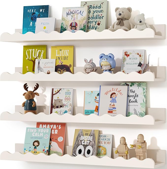 Seocry Nusery Shelves (White, 23 Inches)