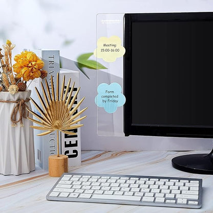 Zonon 8 Pieces Monitor Memo Board, Memo Boards for Computers Transparent Acrylic Monitor Side Panel Office Desk Accessories Desktop Computer Sticky Note Holder for Office Home Work Desk
