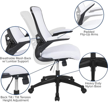 Flash Furniture Kelista Office Chair, Ergonomic, Mid-Back, Black Mesh with Swivel