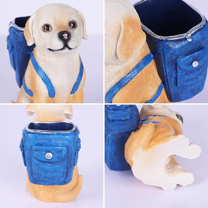 Labrador Retriever Statue - Dog Pen Holder, Dog Figurine, Cute Animal Pencil Holder, Puppy Pencil Holder, Desk Accessories, Home Office Decor, Office Supplies, Desk Organizer, Novelty Pen Cup