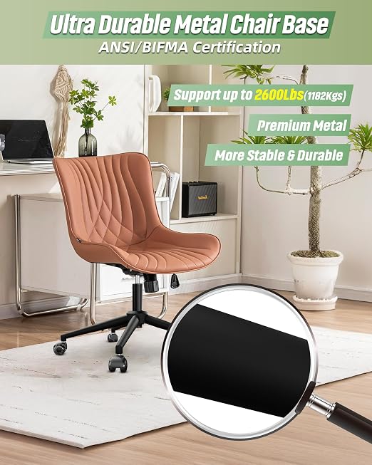 Sytopia 24''(60cm) Criss Cross Home Office Swivel Chair Base Replacement with Rubber Casters, Heavy Duty Desk Chair Reinforced Metal Leg, Universal Caster and Gas Cylinder Size, Matte Black