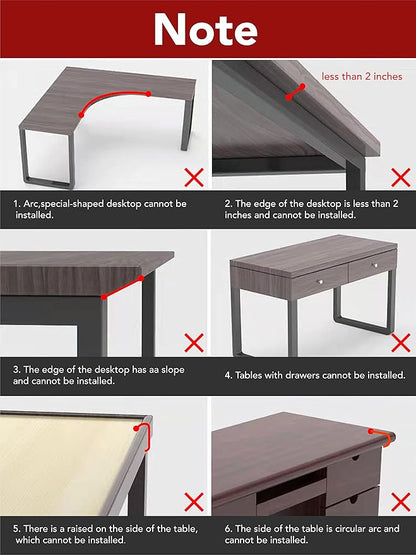 Ergonomics Desk Extender Tray, Suitable for Office. Foldable, Punch-Free Clamp on.Computer Keyborad Tray, Desk Extension Board (21.65"*9.45"(55cm*24cm), Carbon)