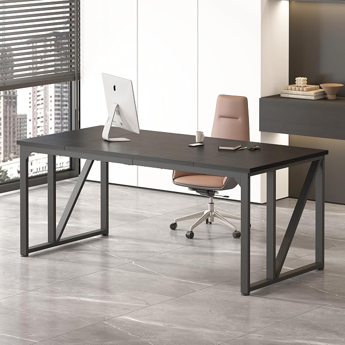 NSdirect Computer Desk 70×30.7 Inch Gaming Desk with Deeper & Thicker Desktop, Office Desk Work Desk for Home Office, Black
