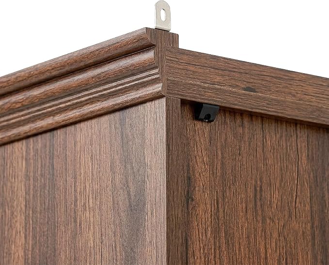Merax 3-Pieces Brown Bookcase Collection Display Cabinet 87"x17"x79" Tall Bookshelf, Single Color Ceiling Light, 5 Shelf MDF Bookcase for Living Room, Home Office, Studio
