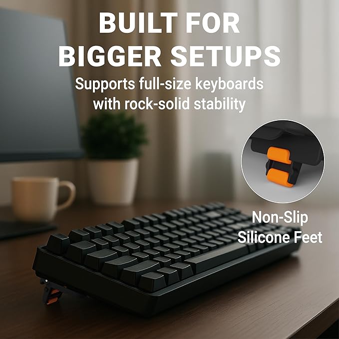GPG2 ESC Flip PRO Keyboard Stand for Desk (3rd Gen) – Extendable Width, 4 Adjustable Angles, Attaches to Your Keyboard – Compatible with Apple Magic Keyboard, Logitech & Full-Size Flat-Back Models