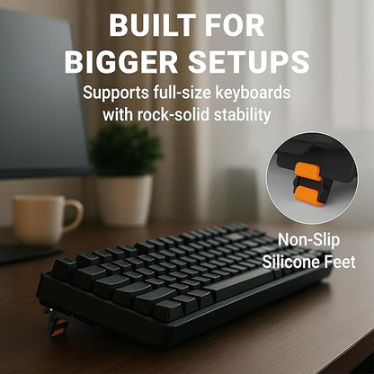 GPG2 ESC Flip PRO Keyboard Stand for Desk (3rd Gen) – Extendable Width, 4 Adjustable Angles, Attaches to Your Keyboard – Compatible with Apple Magic Keyboard, Logitech & Full-Size Flat-Back Models