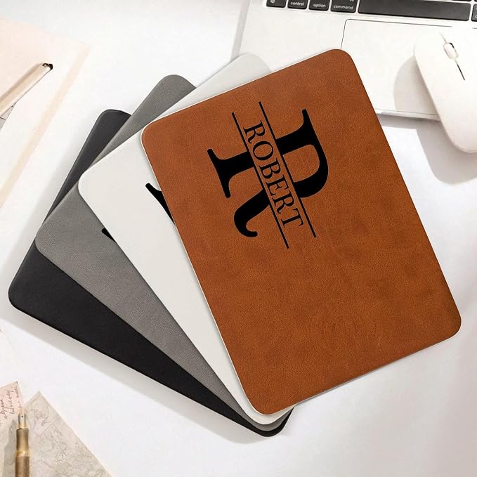 Personalized Leather Charging Mat, Custom Initial Names for Him, Dad, Son, Husband, Boyfriend, Coworkers, Wireless Charging Desk Mat, Birthday Fathers Day Gift for Dad, Papa, Grandpa, Daddy 3