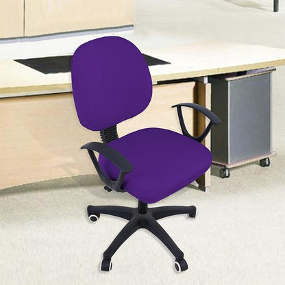 Smiry Stretch Jacquard Office Computer Chair Covers, Removable Washable Universal Desk Rotating Chair Slipcovers Protector, Seat + Backrest Cover, Violet