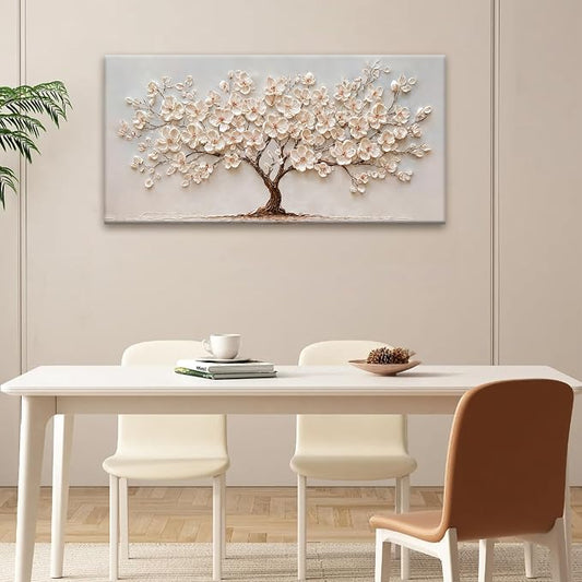 Canvas Art Wall Decor Modern Wall Art Pictures For Living Room Artwork for Walls Botanical Flower Wall Art Tree Of Life Wall Art Canvas Wall Art Decor Home Kitchen Office Wall Decoration 20" X 40"