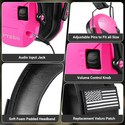 Electronic Shooting Ear Protection w/Gel Pads, 23dB NRR Active Noise Reduction & 3X Amplification Headset for Shooters
