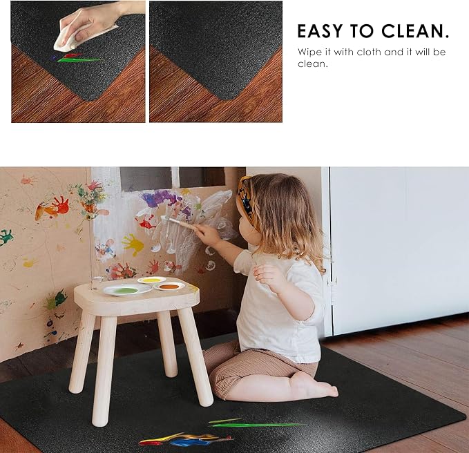 Kuyal Chair mat for Hardwood Floor 46 x 60 inches Rectangle Floor Mats Wood/Tile Protection Mat for Office & Home, Black