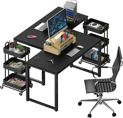 SHW 48-Inch Commercial-Grade Office Computer Desk, Black | Commercial-Grade