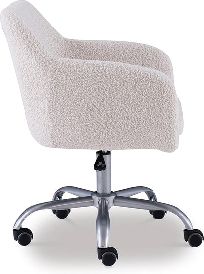 Linon Home Decor Products Linon Brooklyn Sherpa Office Chair, Ivory