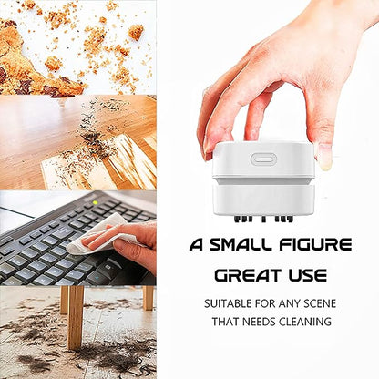 TRZLIFE Desk Vacuum Cleaner, Office & Home Desktop Cleaner, Ideal Gift Pink | Type-C cordless mini vacuum, strong suction for office desks & home countertops. Sleek office-home accessory for holiday gift