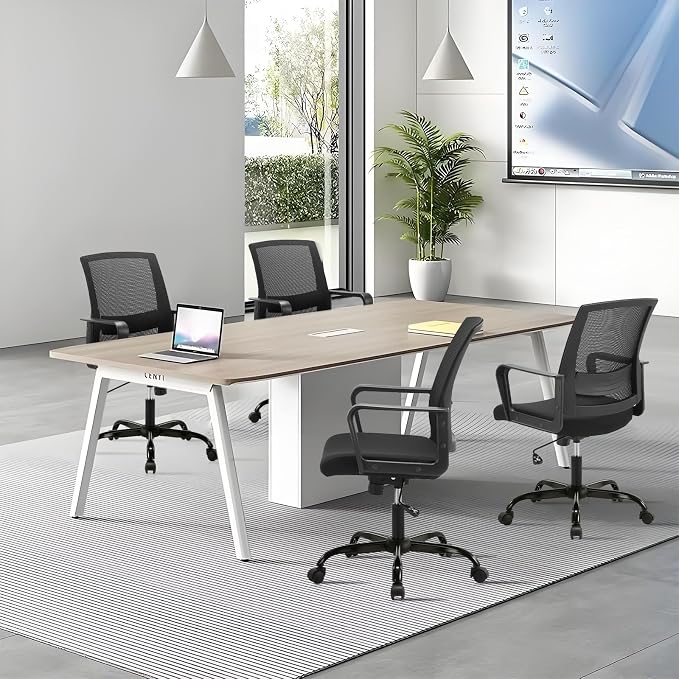 CLATINA Ergonomic Rolling Mesh Desk Chair with Executive Lumbar Support and Adjustable Swivel Design for Home Office Computer Black 4 Pack