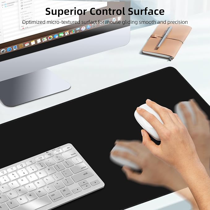 Mouse Pad with Wireless Charging, Gaming Mouse Pad with Ultra-Smooth Surface, Large XXL Desk Mat, Non-Slip Mouse Mat, Waterproof Computer Keyboard Pad for Gaming, Desk, Office, PC, 800x300x4MM, Black