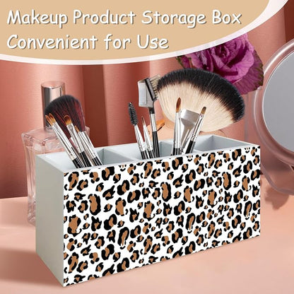 Leopard Print Pen Pencil Holder Organizer for Desk, Leopard Print Girly Office Room Home Decor, Preppy Cheetah Makeup Brush Toothbrush Holder Organizer for Bathroom Desk Accessories