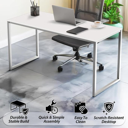 SHW Mission 48-Inch Home Office Computer Desk, White