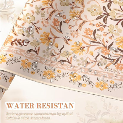 iCasso Desk Matt for Desktop, Cute Desk Pad Mat, XXL Large Mouse Pad, Anti-Slip Big Mousepad with Stitched Edges, Keyboard Pad Mouse Mat for Computer (Yellow Floral)