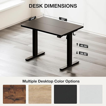 Acrolix Electric Standing Desk, Height Adjustable Home Office Desk with Memory Presets & Cable Management,Black Sit Stand Desk for Work from Home, Ergonomic Computer Desk (40" x 24")