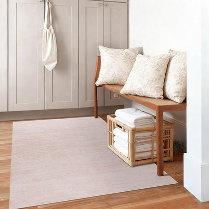 4x6 Rug for Girls Room, Washable Non Slip Boho Modern Pink Small Area Rugs for Entryway Bathroom Bedroom Kitchen