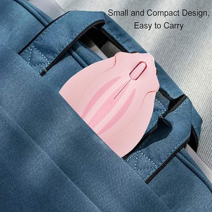 CHUYI Cute Animal Hamster Shape Wireless Silent Mouse Cartoon Mini Portable Travel Mute 1200DPI Novelty Optical Unique Small Cordless Quiet Mice for Computer Laptop PC for Kids Gift (1 Pack-Pink)