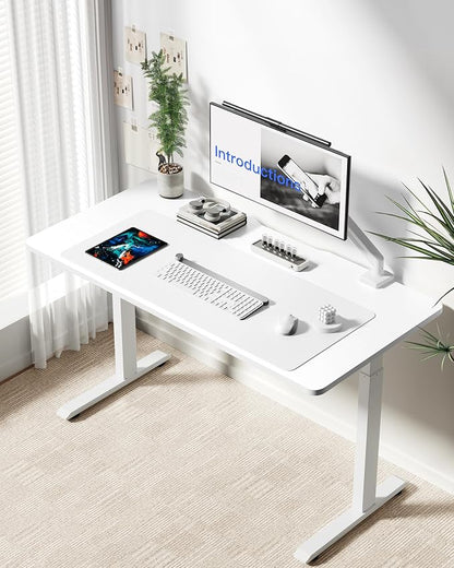 YSAGi Leather Desk Protector, Office Mat, Large Mouse Mat, Non-Slip PU Leather Blotter, Laptop Desk Mat, Waterproof Writing Pad for Office and Home(White, 42" x 17.2")