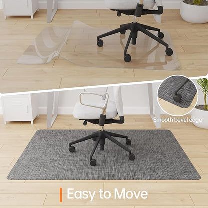 Office Chair Mat, 36" x 48" Computer Chair Mat for Hardwood Floor, Non-Curve Anti Slip Hard Floor Protector for Rolling Chair, PVC Mat Desk Rug for Home Office