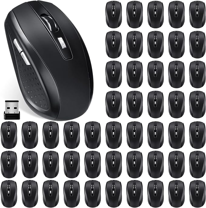 Macarrie 30 Pack Wireless Mouse for Laptop 1200dpi Wireless Computer Mouse Bulk with 6 Buttons Included USB Receiver Compatible with Windows, Pc, Computer
