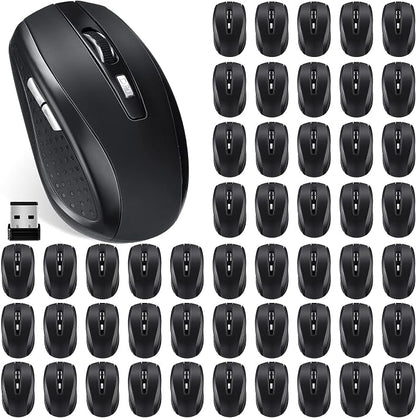 Macarrie 48 Pack Wireless Mouse for Laptop 1200dpi Wireless Computer Mouse Bulk with 6 Buttons Included USB Receiver Compatible with Windows, Pc, Computer