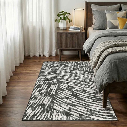 Latte&Fog 3x5 Entryway Rug, Modern Abstract Washable Area Rug, Boho Non Slip Low Pile Indoor Throw Carpet for Bedroom Bedside, Kitchen, Entry and Living Room