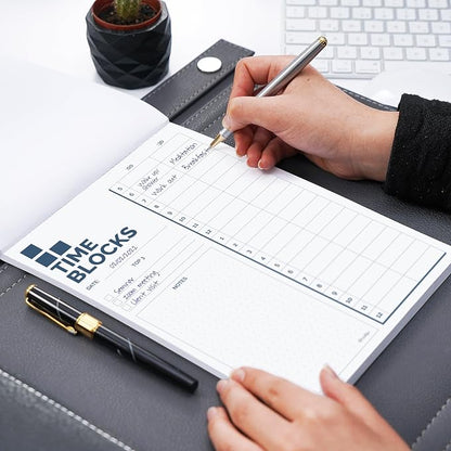 Time Blocking Planner (11.7" x 8.3"), Daily Time Box, Best ADHD Tool, Undated Daily Schedule Organizer, Daily Planner Notepad, Hourly Planner For Office Productivity, To Do List Notepad.
