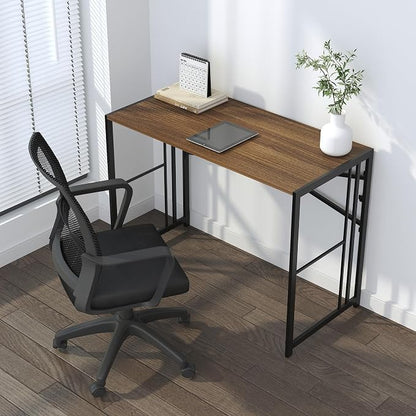 Lutown-Teen Folding Computer Desk 40 inch Writing Gaming Computer Camping Table, No Assembly Required Home Office Desk, Espresso