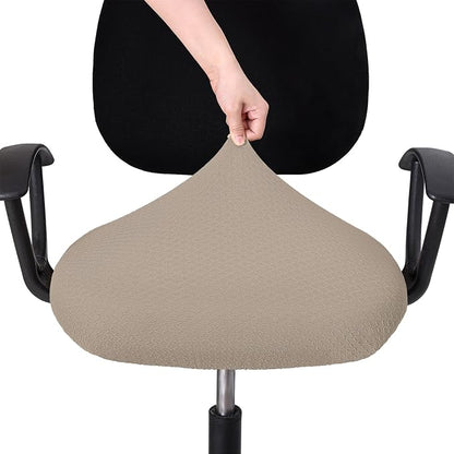 Smiry Stretch Jacquard Office Computer Chair Seat Covers, Removable Washable Anti-dust Desk Chair Seat Cushion Protectors - Taupe