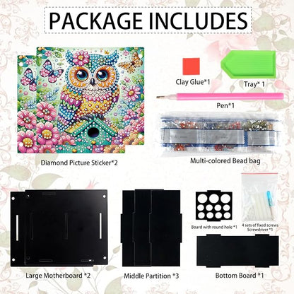 DIY Diamond Painting Kit，Animal Owl Special Shape diamond painting pen holder, Acrylic Daily Office Desktop Decoration Storage Item