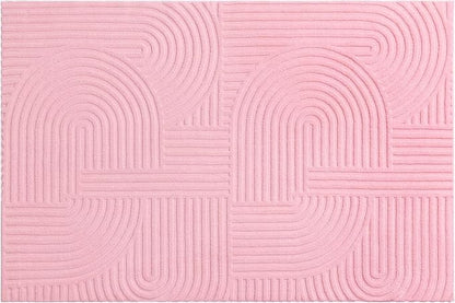 Pauwer Pink Area Rug for Girls Bedroom 4x6 Soft Fluffy Non Slip Machine Washable Rugs Arch Modern Indoor Mat Fuzzy Floor Carpet for Kids Nursery Living Room Dorm Playroom Dining Baby Home Decor