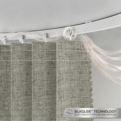 JILRON Folding Accordion Partition Divider with Ceiling Track - Hanging Room Curtain, Quick Setup(Grey 180" W x 108" L-Pack of 1)