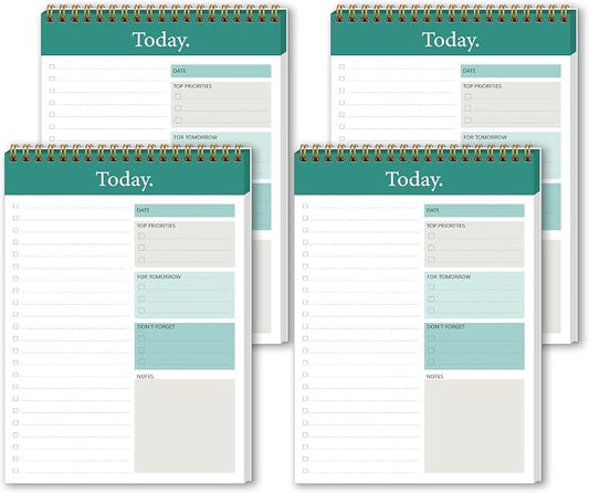 GOLDPEI To Do List Notepad - Daily Planner Notepad Undated 52 Sheets Tear Off, 6.5" x 9.8" Planning Pad Checklist Productivity Note Pad for Work and Personal Organized (4 Pack)