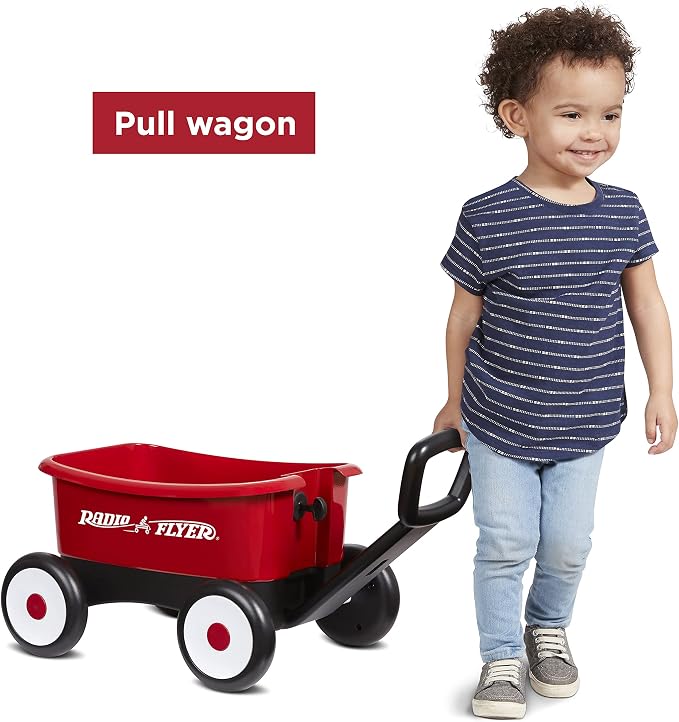 Radio Flyer Push & Pull Walker Wagon, Red, for Kids 1-4 Years Old, Locking Handle for Stability, Baby Push Walker Converts to Pull Wagon, for Indoor & Outdoor Play