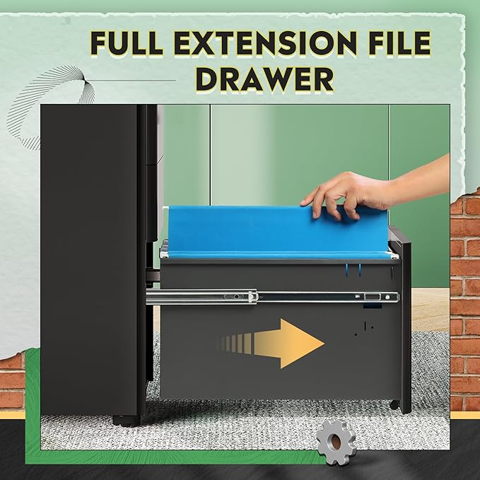 DEVAISE 3-Drawer Slim File Cabinet, Small Mobile Filing Cainet with Lock for Home Office, Fits Letter/Legal/A4 Size, 11.8 x 17.7 x 23.2 Inches (Pre-Assembled, Black)