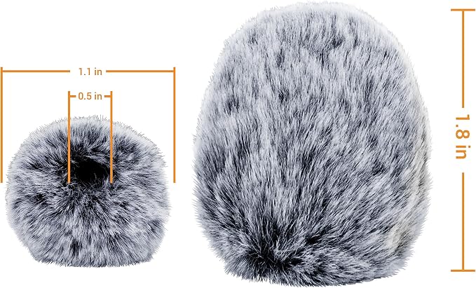 Cubilux Furry Windscreen for Game Headset, Muff Windshield Windjammer Deadcat,Wind Muff & Dead Cat for Headset, 5-Pack