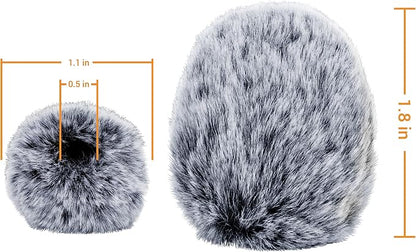 Cubilux Furry Windscreen for Game Headset, Muff Windshield Windjammer Deadcat,Wind Muff & Dead Cat for Headset, 5-Pack