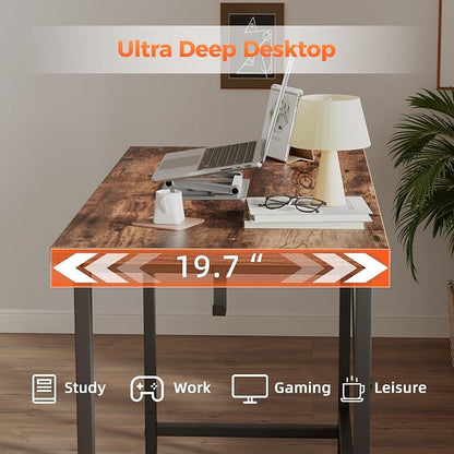 Mericonia 40 inch Rolling Computer Desk with Wheels, Gaming Desk for Small Spaces, Modern Simple Style Table for Home Office, Study Writing Table