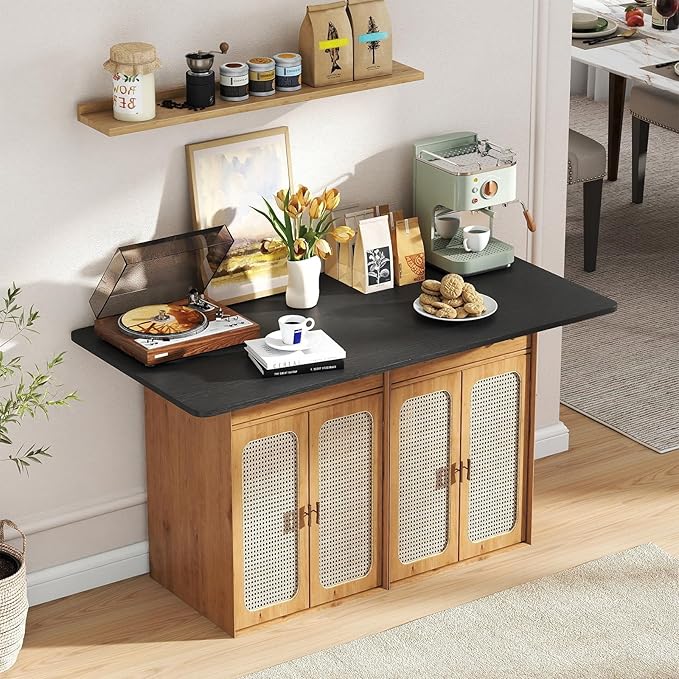Giantex Universal Wood Table Top, 48 x 24 inch One-Piece Desktop & Sit to Stand Height Adjustable Home Office Desk Frame, Rectangular Workbench Top Board, Countertop DIY, Coffee Bar Tabletop, Black