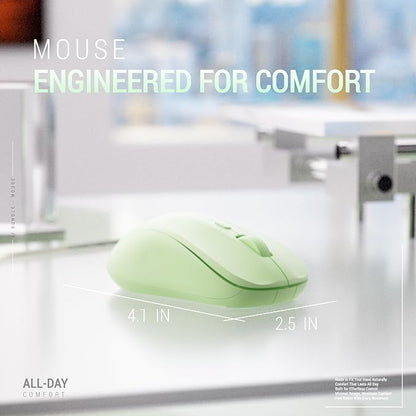 Wireless Keyboard and Mouse Combo, 2.4GHz USB Plug-and-Play, 110-key Design, Full-Size Ultra-Thin Silent Keyboard, Compatible with laptops/desktops/PCs (Gradient Cyan)