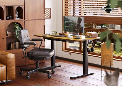 Claiks Standing Desk with Drawers, 48 x 24 Inches Electric Standing Desk Adjustable Height, Sit Stand Up Desks Computer Workstation, Rustic Brown